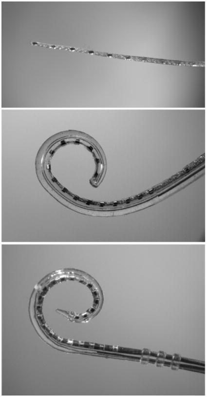 Contemporary cochlear implant electrode arrays from different manufacturers