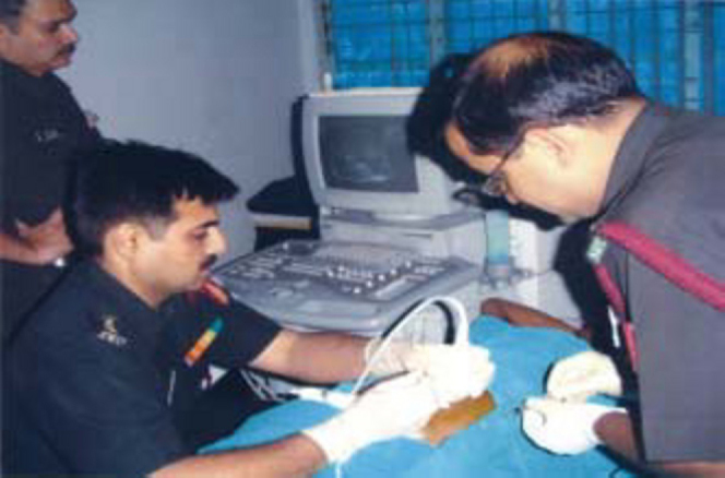 Ultrasound-guided intrauterine blood transfusion procedure for fetal anemia